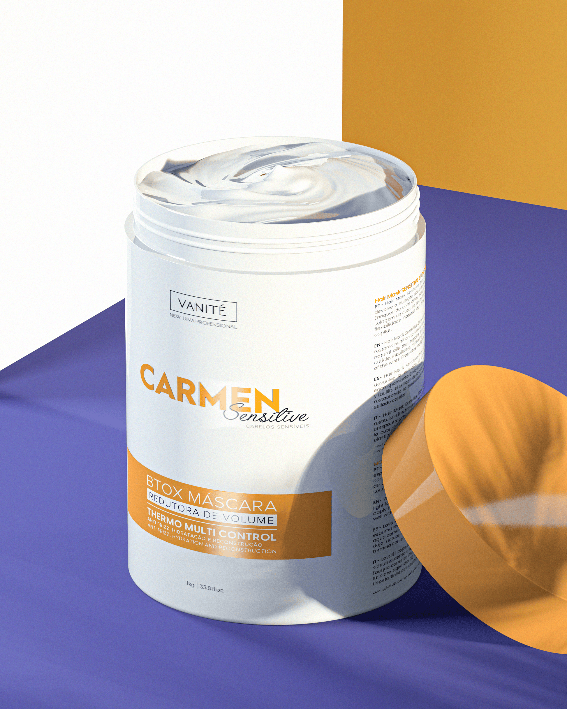 Btox Carmen Sensitive | Volume Reduction and Hydration | For Sensitive and Damaged Hair | 1kg - Make Beauty International