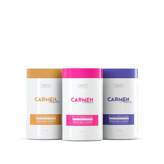 Kit - 1 Unit Btox Carmen Sensitive + 1 Unit Btox Carmen Platinum + 1 Unit Btox Carmen Itensive | Thermo Control Quaternized | 1kg - Make Beauty International