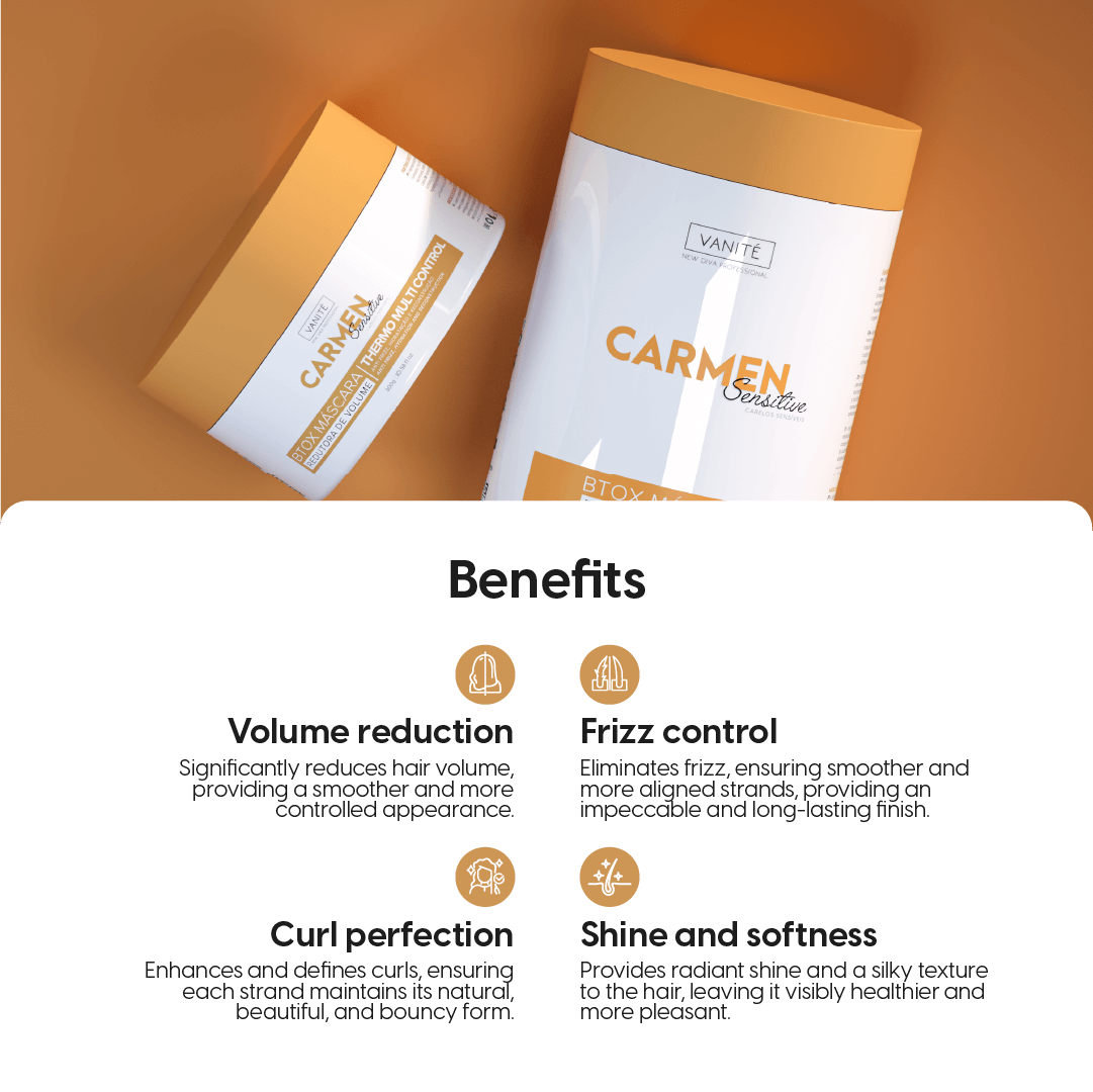 Btox Carmen Sensitive | Volume Reduction and Hydration | For Sensitive and Damaged Hair | 1kg - Make Beauty International