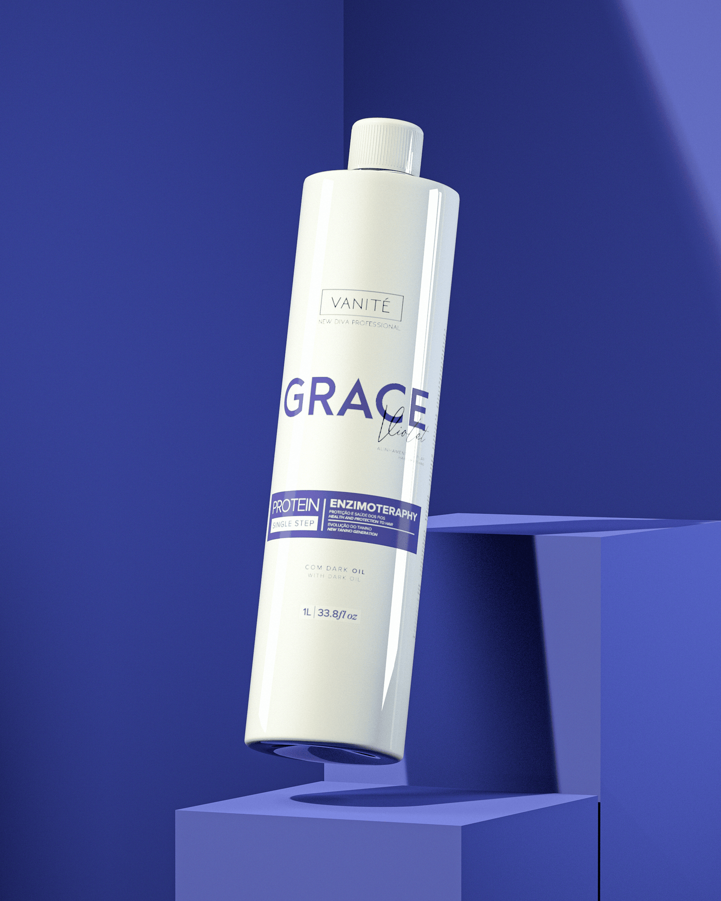 Grace Violet | Straightening Without Odor and Without Burning | For Blondes and Grays | 1000ml (33.8 fl oz) - Make Beauty International