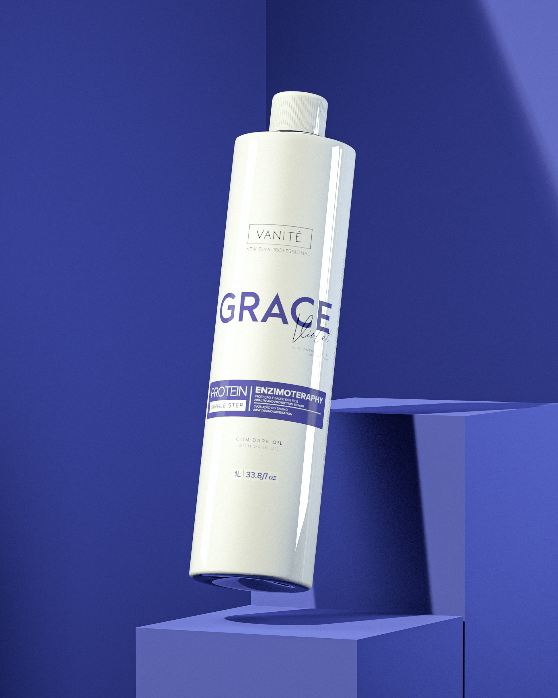 Grace Violet | Straightening Without Odor and Without Burning | For Blondes and Grays | 1000ml (33.8 fl oz) - Make Beauty International