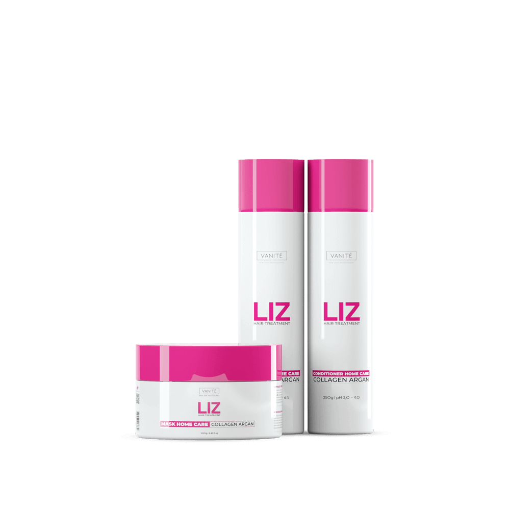 Kit Home Care Liz | 01 Shampoo 250ml+ 01 Conditioner 250ml + 01 Mask 300g | For All Hair Types - Make Beauty International