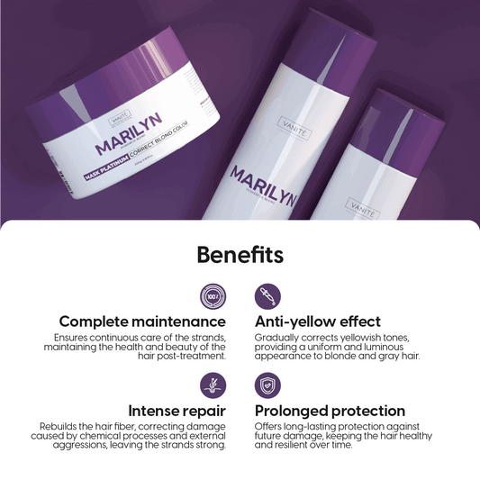 Home Care Marilyn | Shampoo + Conditioner | For Blondes and Grays | 250ml - Make Beauty International