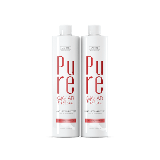 Kit - 2 Units Pure Protein | Semi Definitive Organic and Formaldehyde Free | For All Hair Types | 1000ml (33.8 fl oz) - Make Beauty International