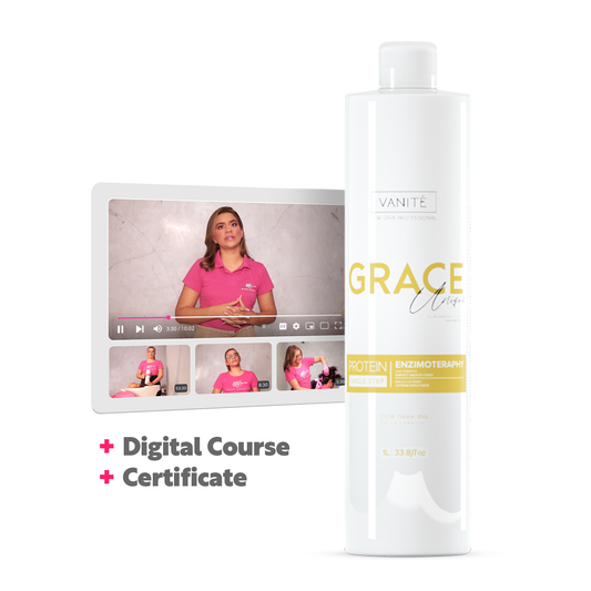 Grace Unique | Straightening Without Odor and Without Burning | For All Hair Types | 1000ml (33.8 fl oz)  + Digital Access Course + Certificate
