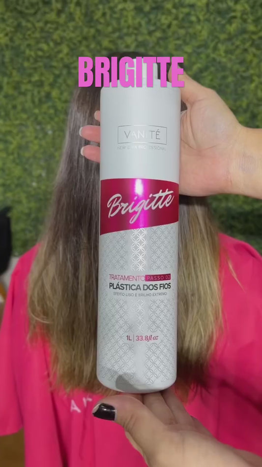 Kit - 2 units Brazilian Keratin Brigitte + 2 units Shampoo Brigitte | For All Hair Types | 1000ml (33.8 fl oz)